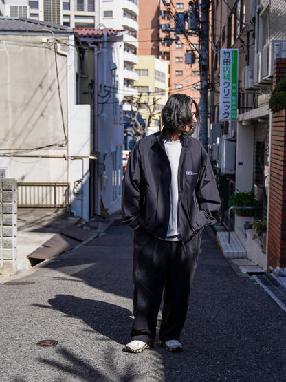 ZIP NYLON SPORTY JACKET / Black