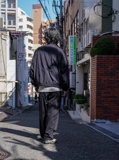 ZIP NYLON SPORTY JACKET / Black