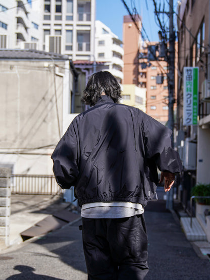 ZIP NYLON SPORTY JACKET / Black
