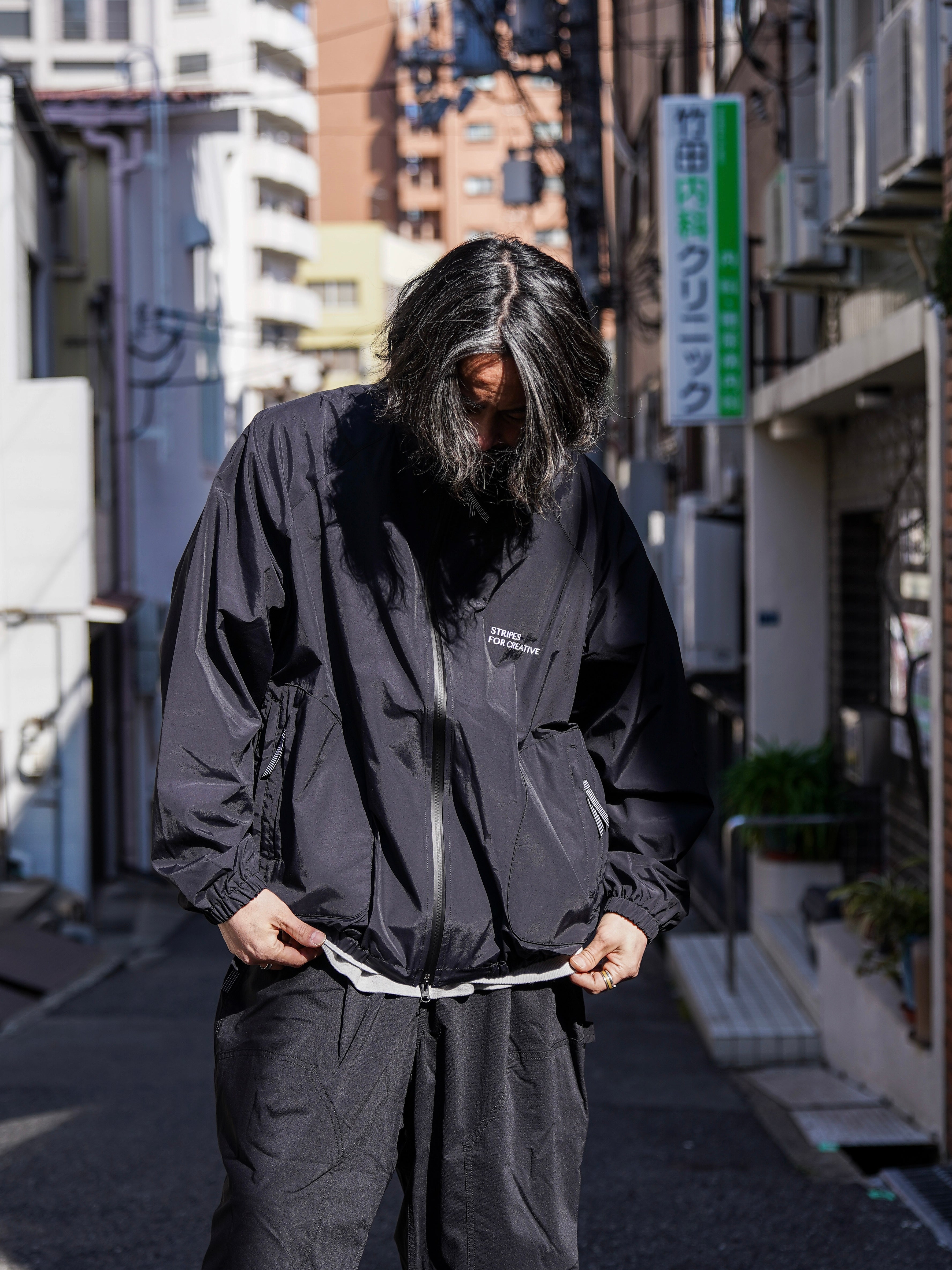 ZIP NYLON SPORTY JACKET / Black – FLATBUSH