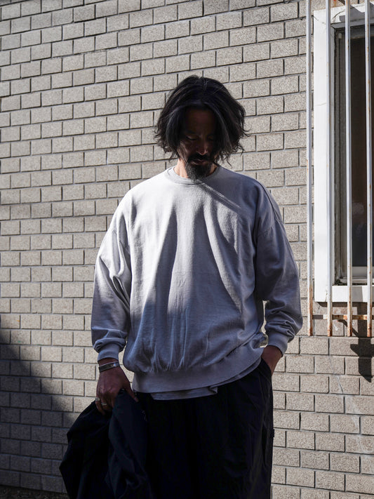 BIG LS COTTON KNIT TEE / Gray M