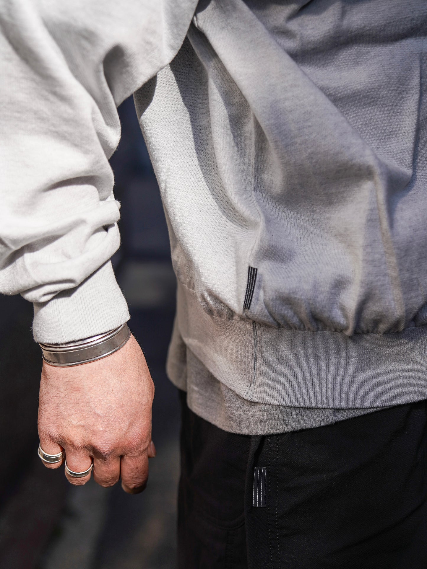 BIG LS COTTON KNIT TEE / Gray M