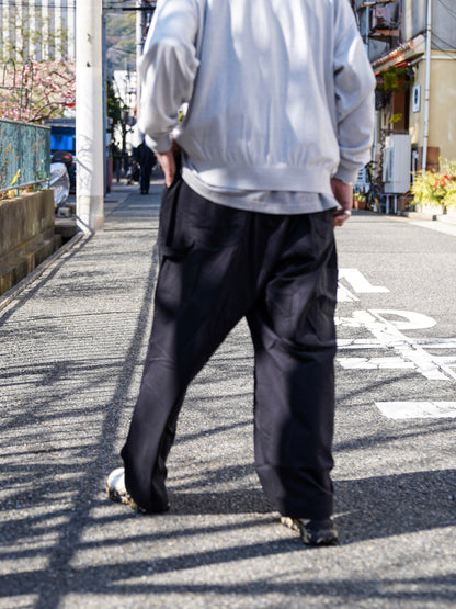 NYLON DOUBLE KNEE PANTS / Black