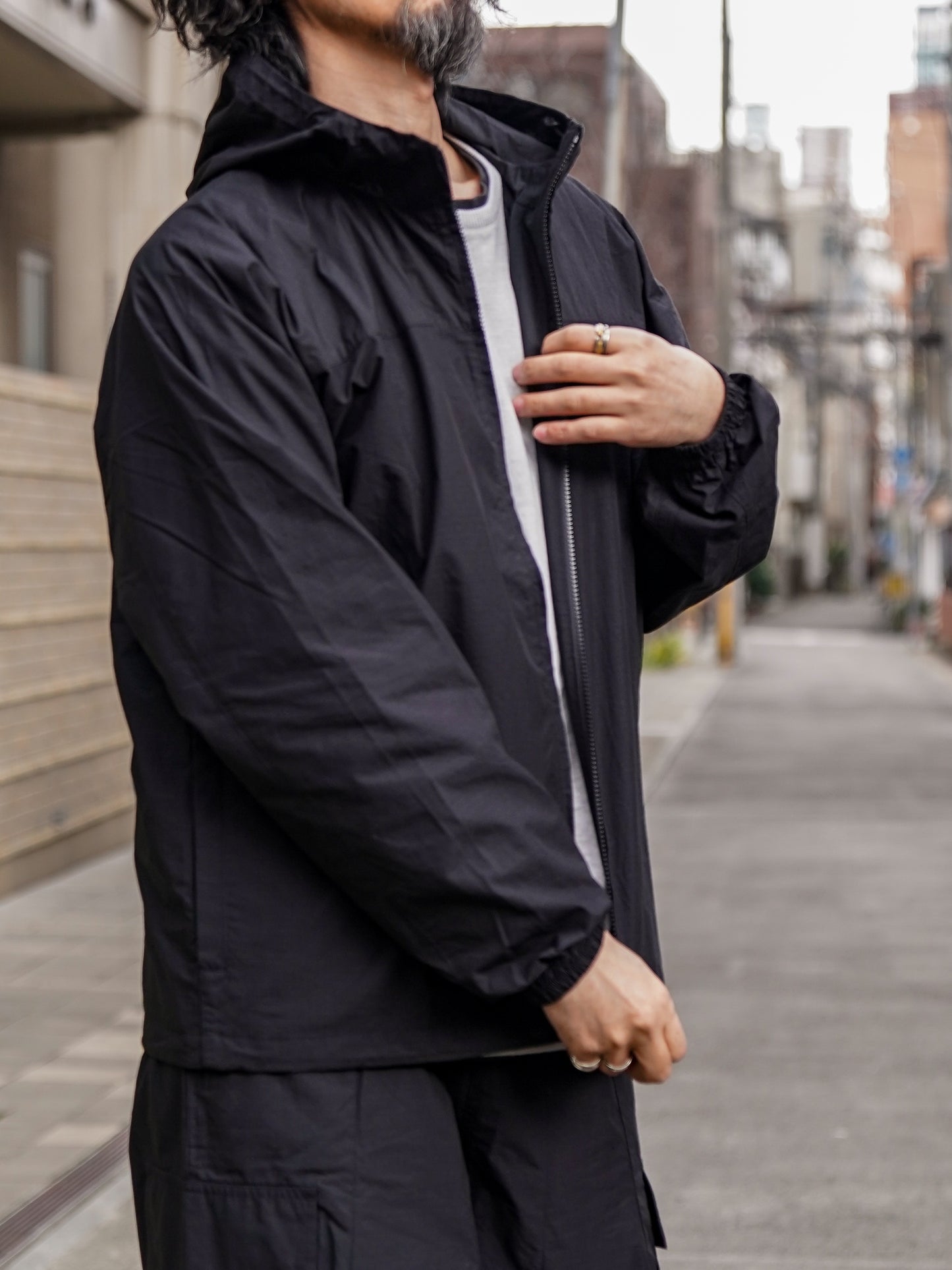 ORGANIC COTTON×CORDURA® RIPSTOP DAILY ZIP HOODIE / Black