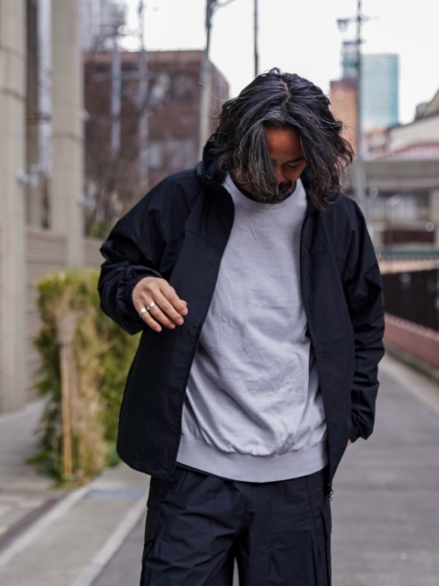 ORGANIC COTTON×CORDURA® RIPSTOP DAILY ZIP HOODIE / Black