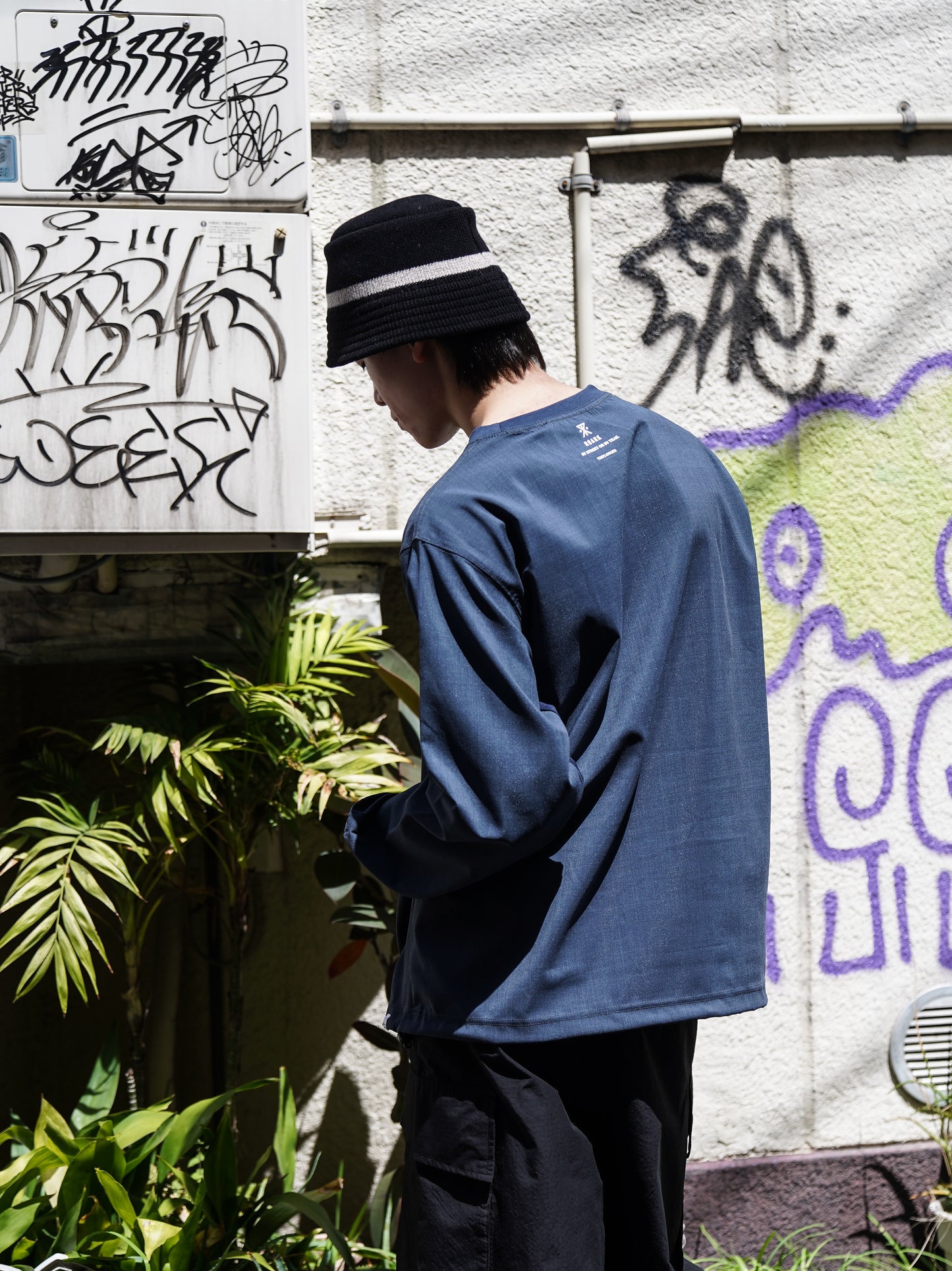 DELTA QD L/S CREW / Stone blue