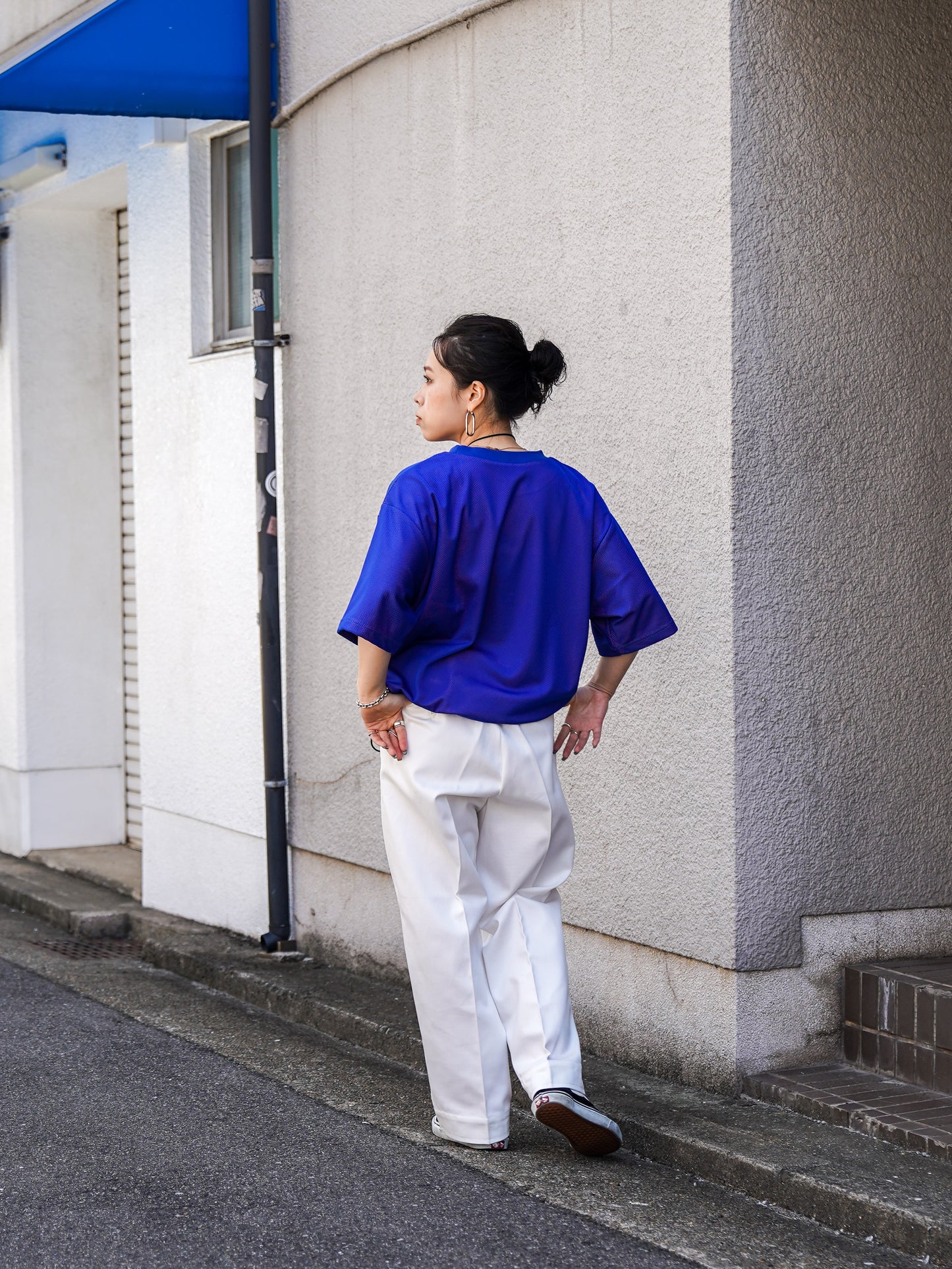 W MESH TEE / Blue