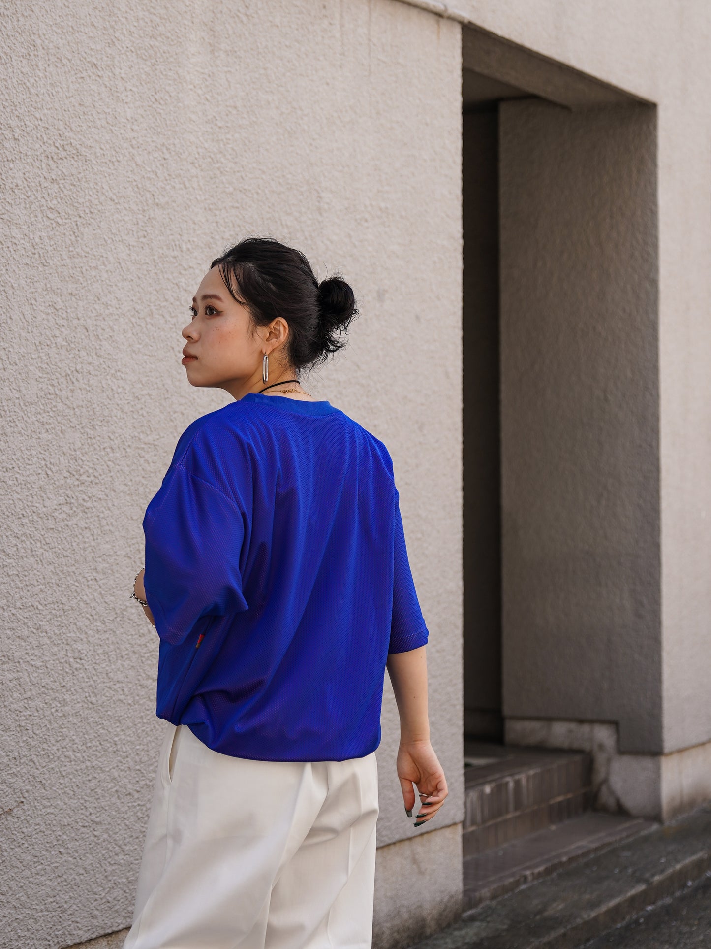 W MESH TEE / Blue