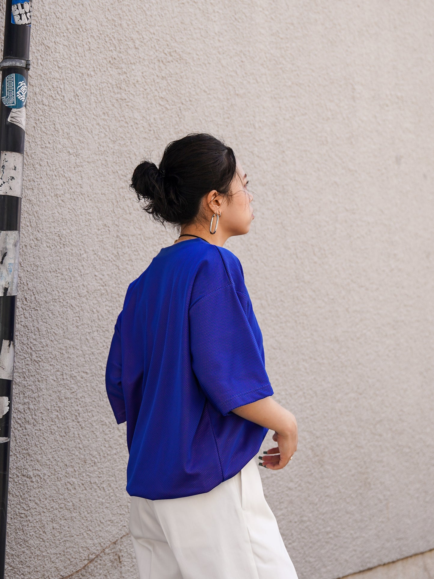 W MESH TEE / Blue