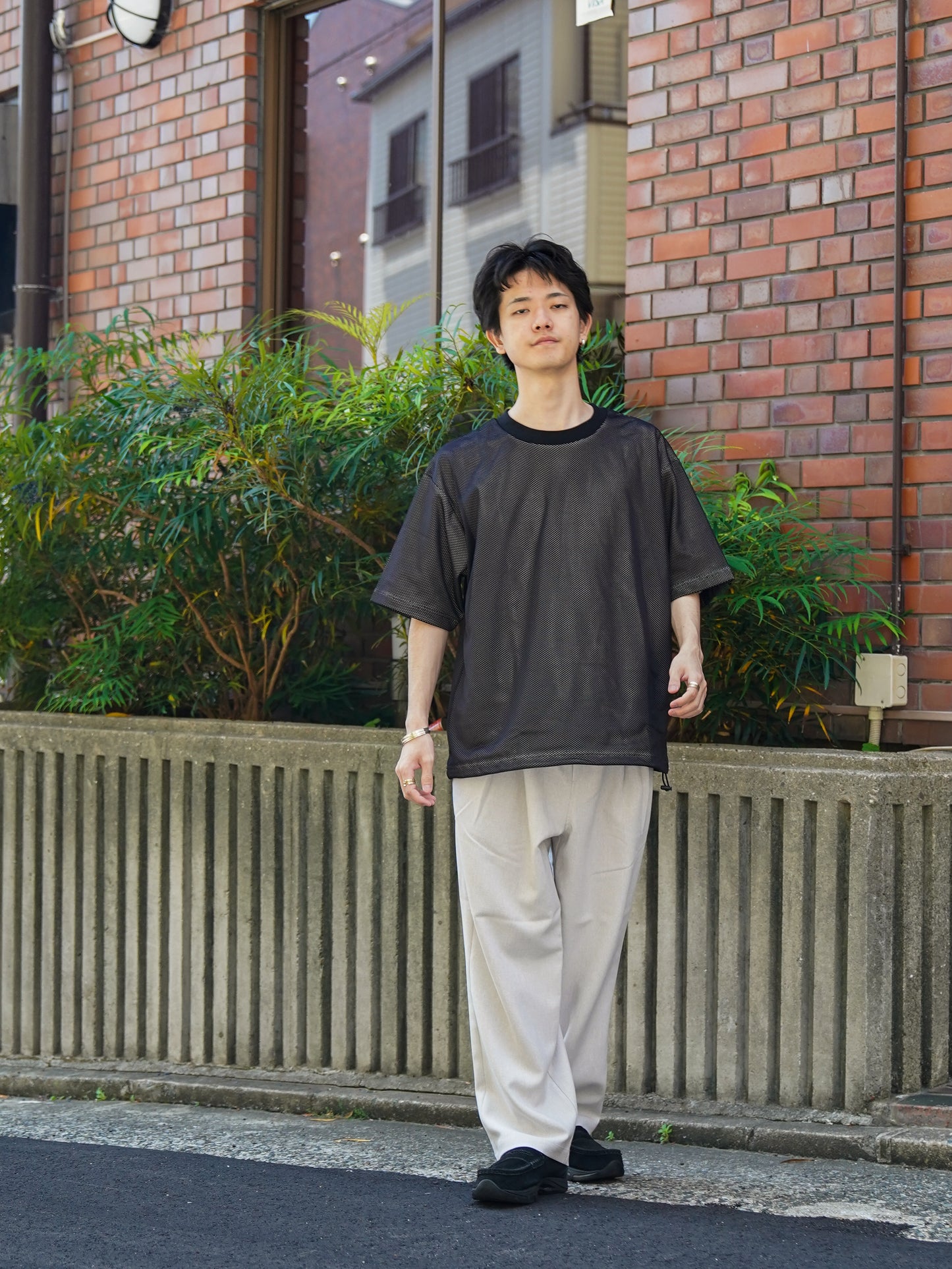 W MESH TEE / Black