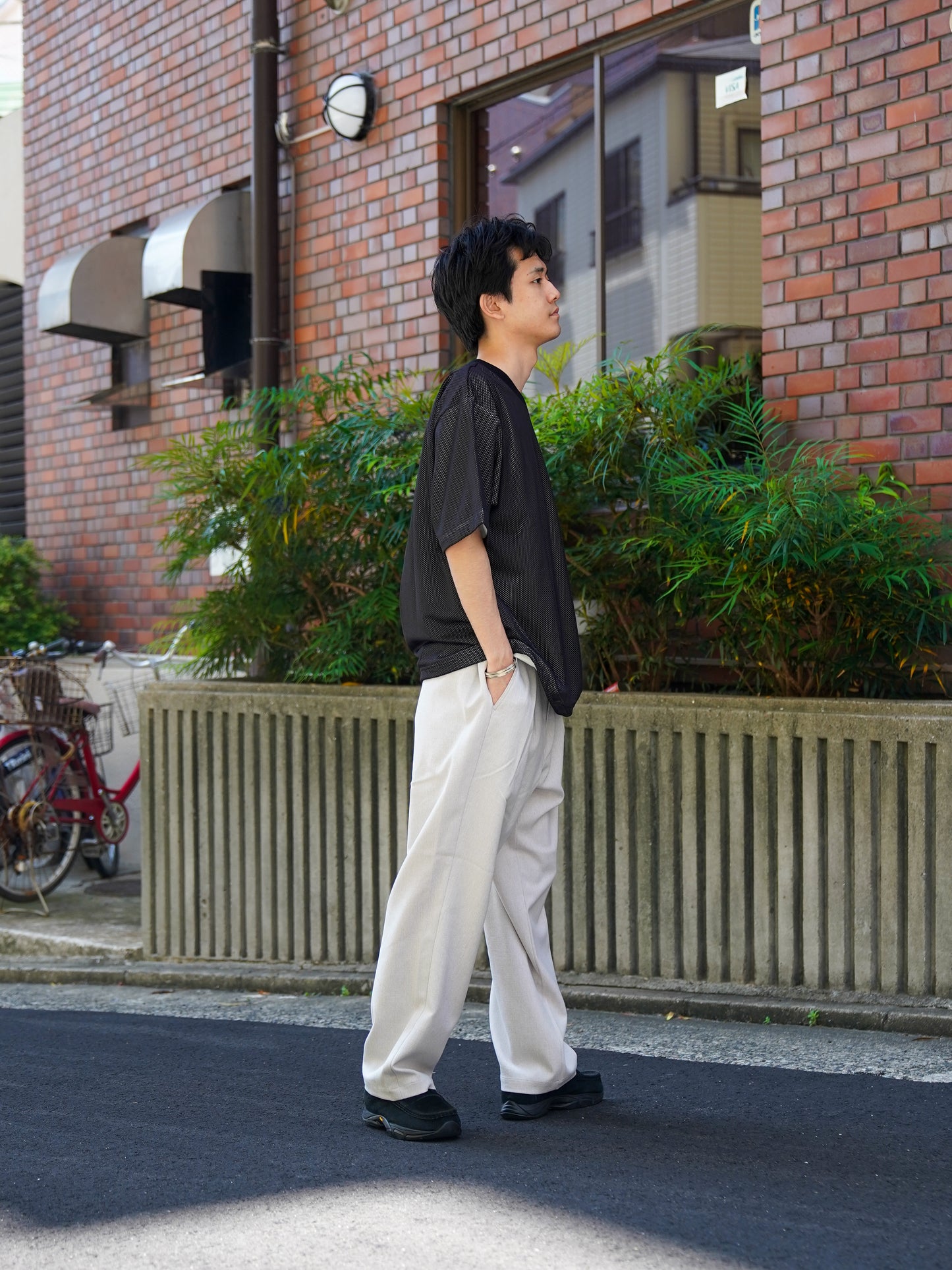W MESH TEE / Black