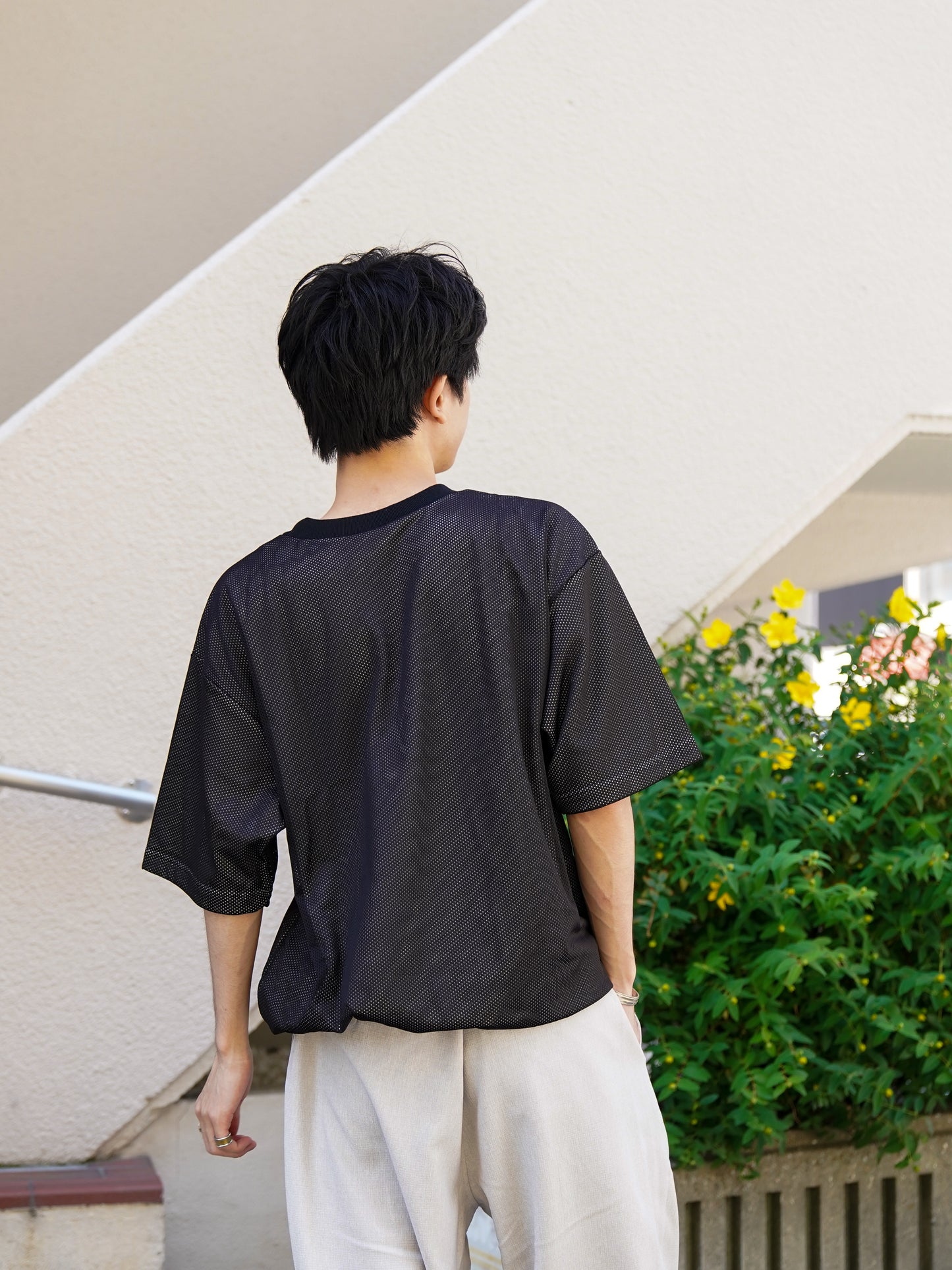 W MESH TEE / Black