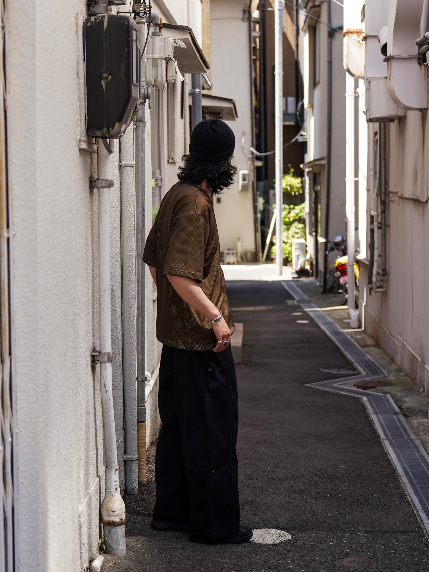 W MESH TEE / Coffee