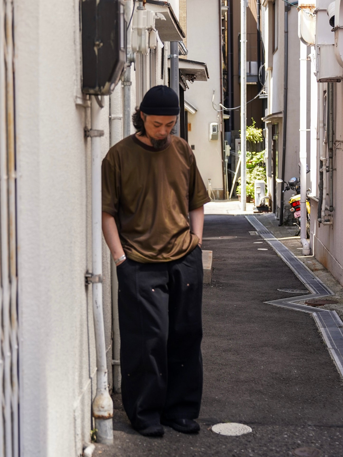 W MESH TEE / Coffee