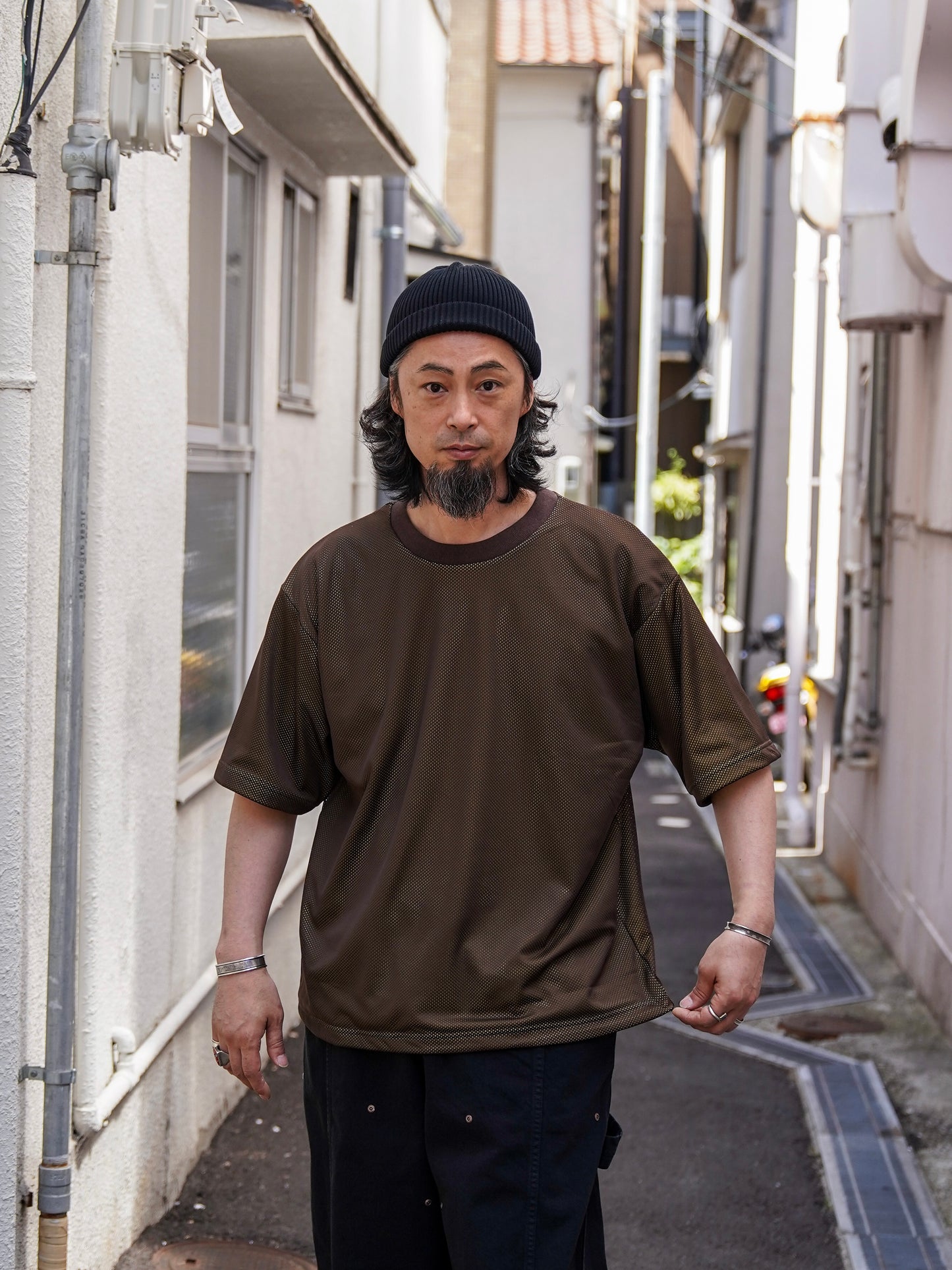 W MESH TEE / Coffee