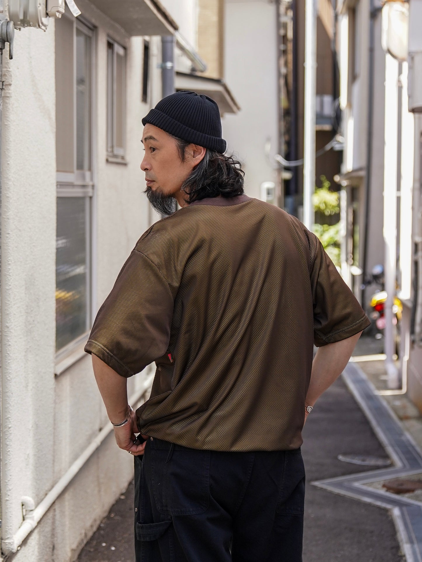W MESH TEE / Coffee