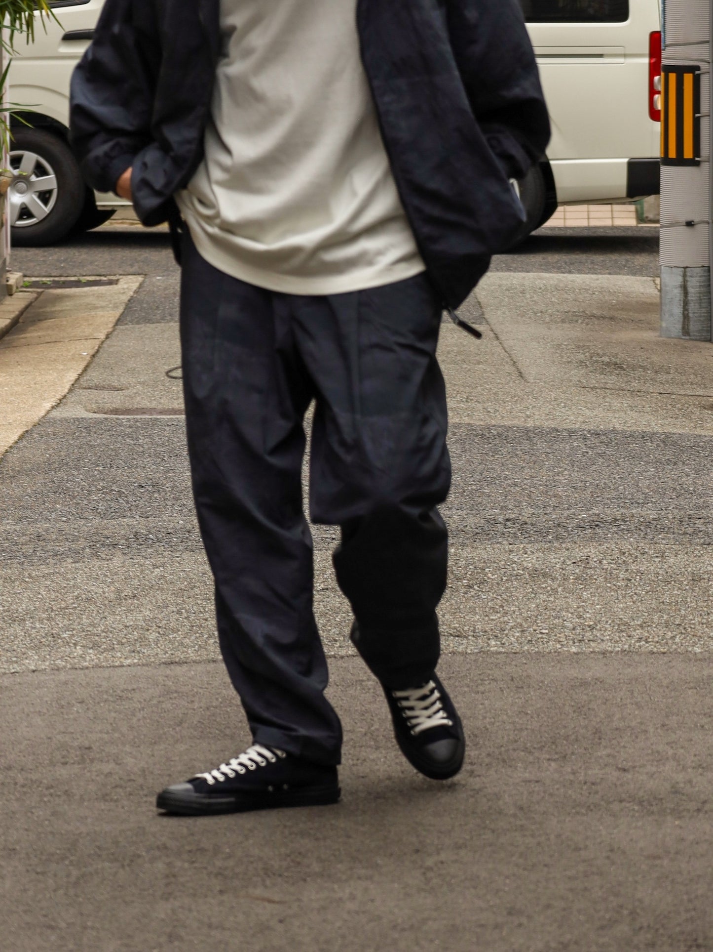 WIDE TAPERED EASY PANTS (REAL TREE CAMO) / Black tree camo