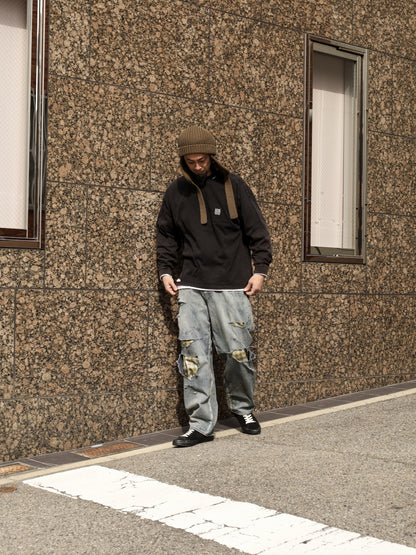 CHECK COMBI DENIM 5P PANTS / Indigo(REMAKE)