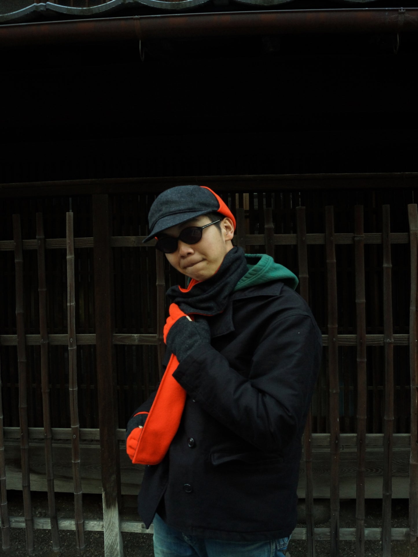 THE BOMBER COMB CAP / Black/orange