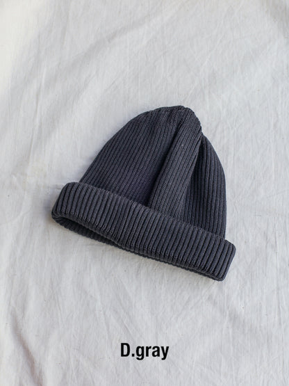 COTTON ROLL UP BEANIE / 13colors