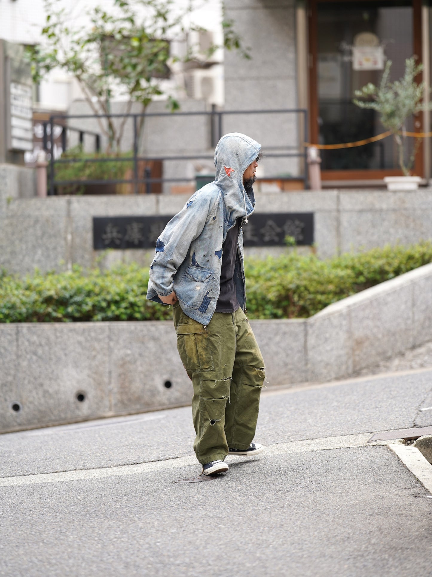 DUAL DENIM REMAKED FULLZIP PARKA / Indigo(remake)