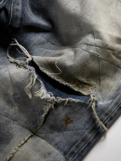 HARD REMAKED REGULAR TAPERED 5P PANTS / Indigo(remake)