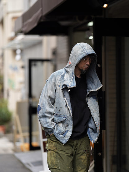 DUAL DENIM REMAKED FULLZIP PARKA / Indigo(remake)