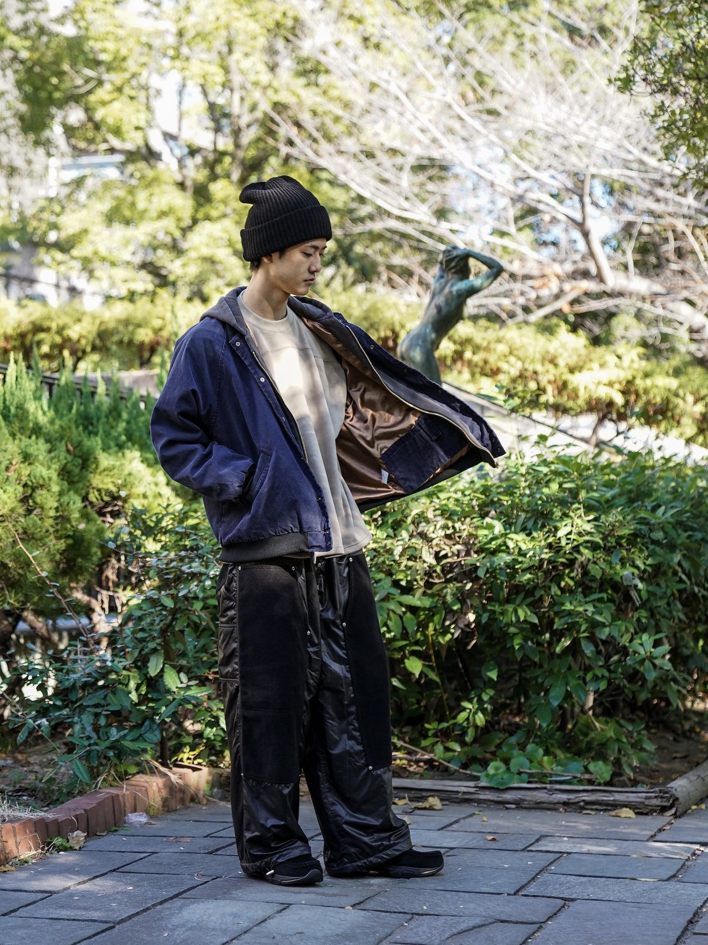 ボンバーヒート裏起毛 サイドスリット フットボール スウェット / 3colors