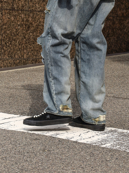 CHECK COMBI DENIM 5P PANTS / Indigo(REMAKE)