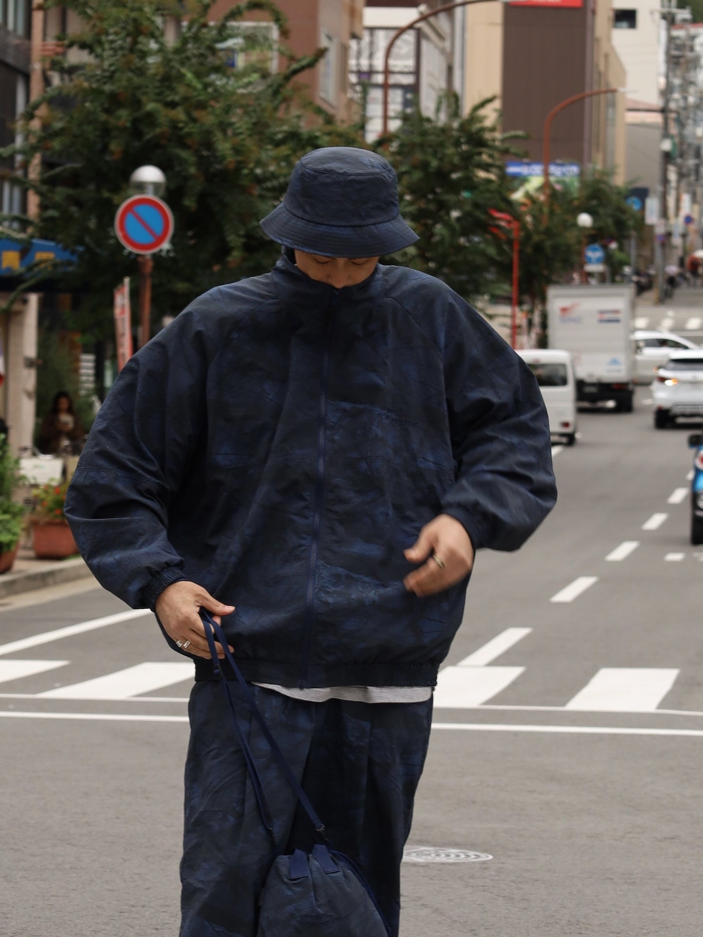 WINDBREAKER JACKET (REAL TREE CAMO) / Navy tree camo