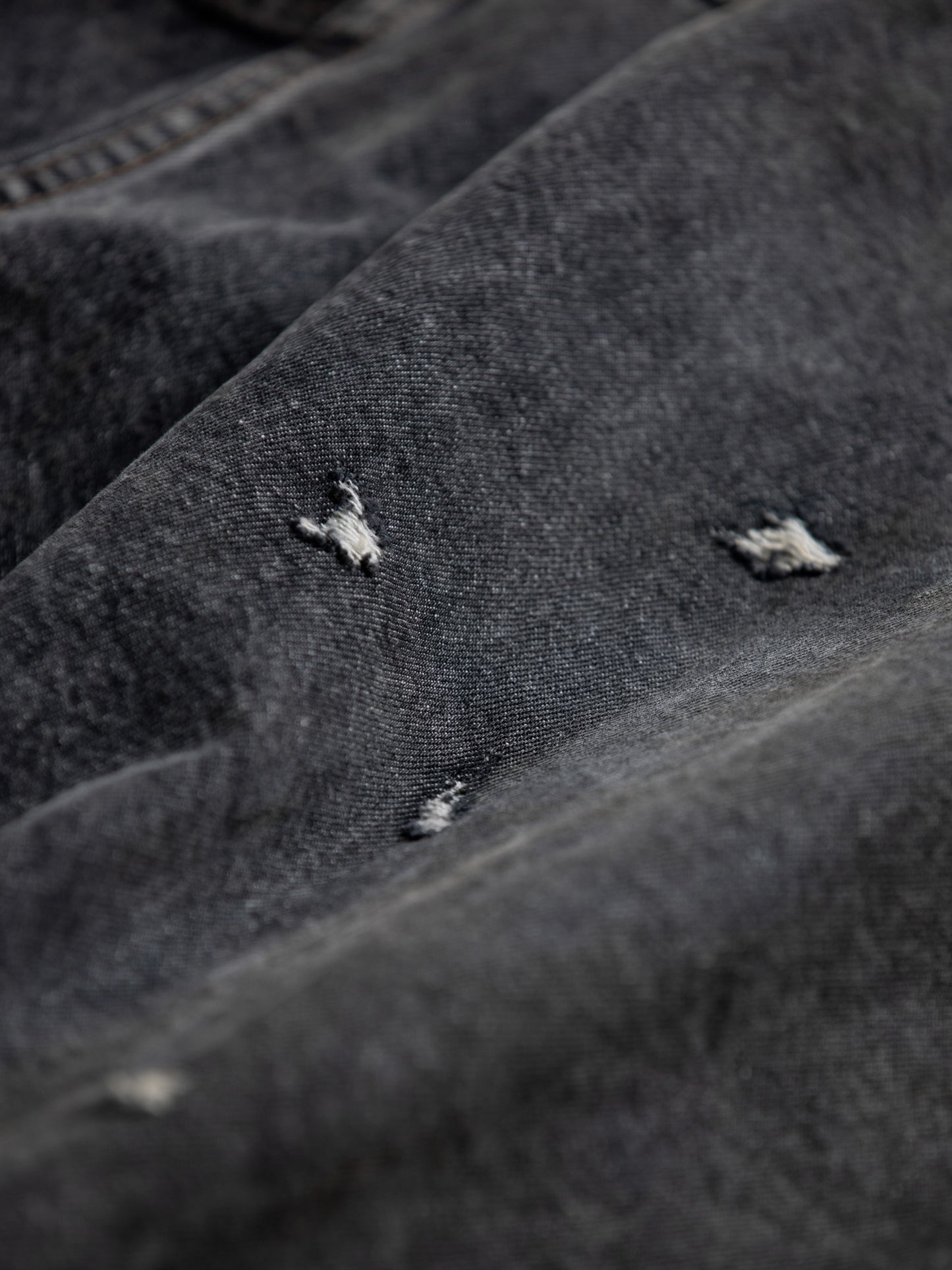 FRONT TUCK REMAKED BLACK DENIM JACKET / Black(remake)