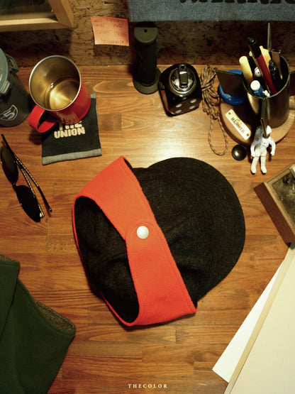 THE BOMBER COMB CAP / Black/orange