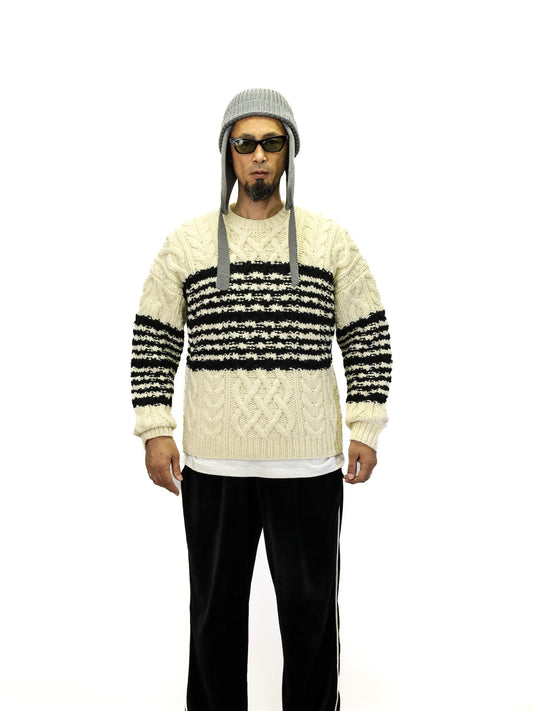 WATERMAN SWEATER / Off white/black