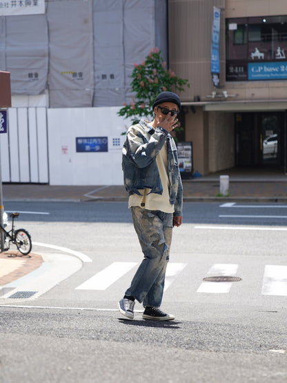 HARD REMAKED REGULAR TAPERED 5P PANTS / Indigo(remake)