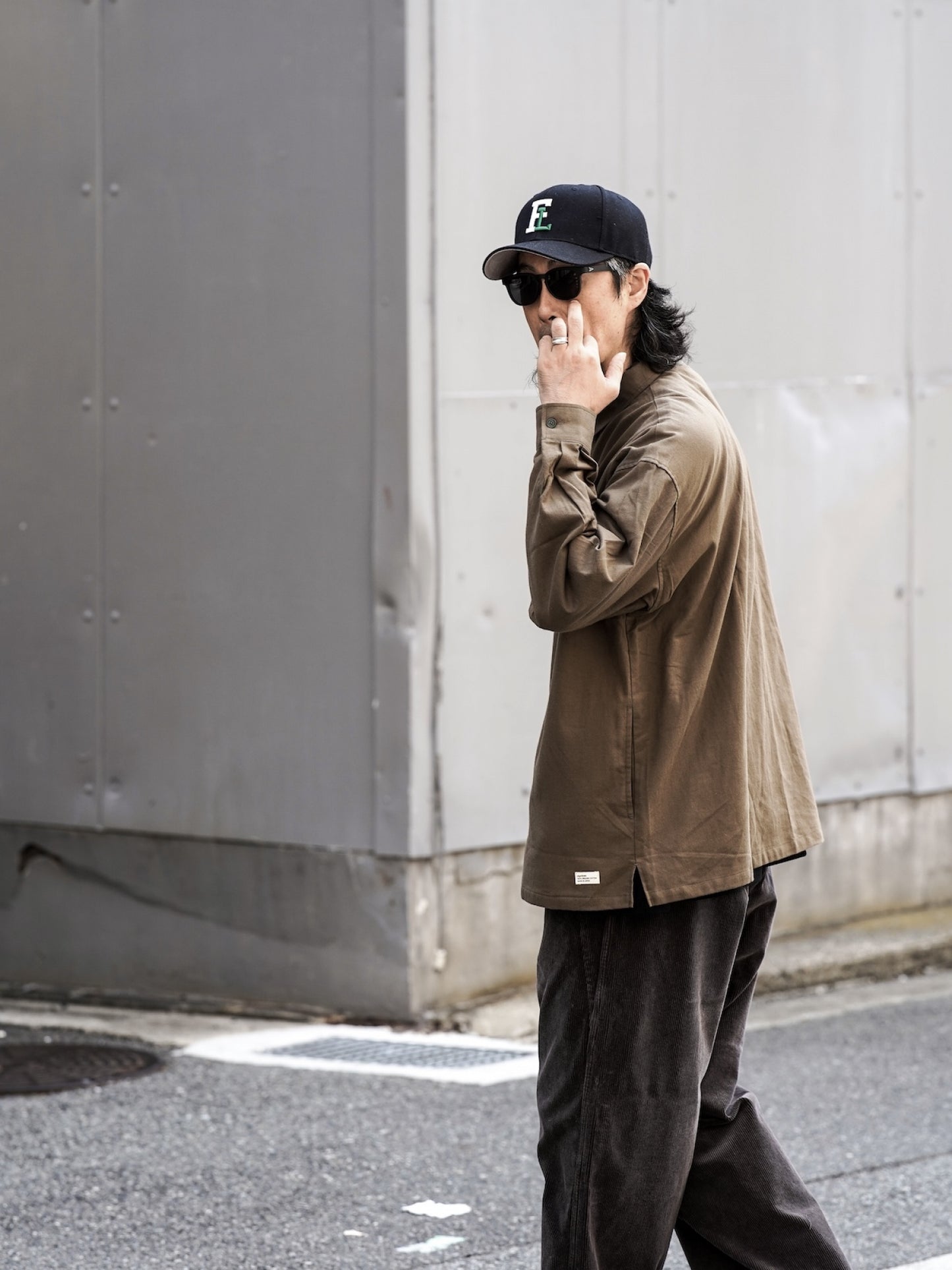 "fulton × organicsta" ORGANIC COTTON FLANEL SHIRT JACKET / Army  Green