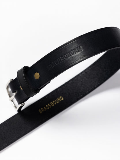 PINBUCKLE RING LEATHER BELT / Black