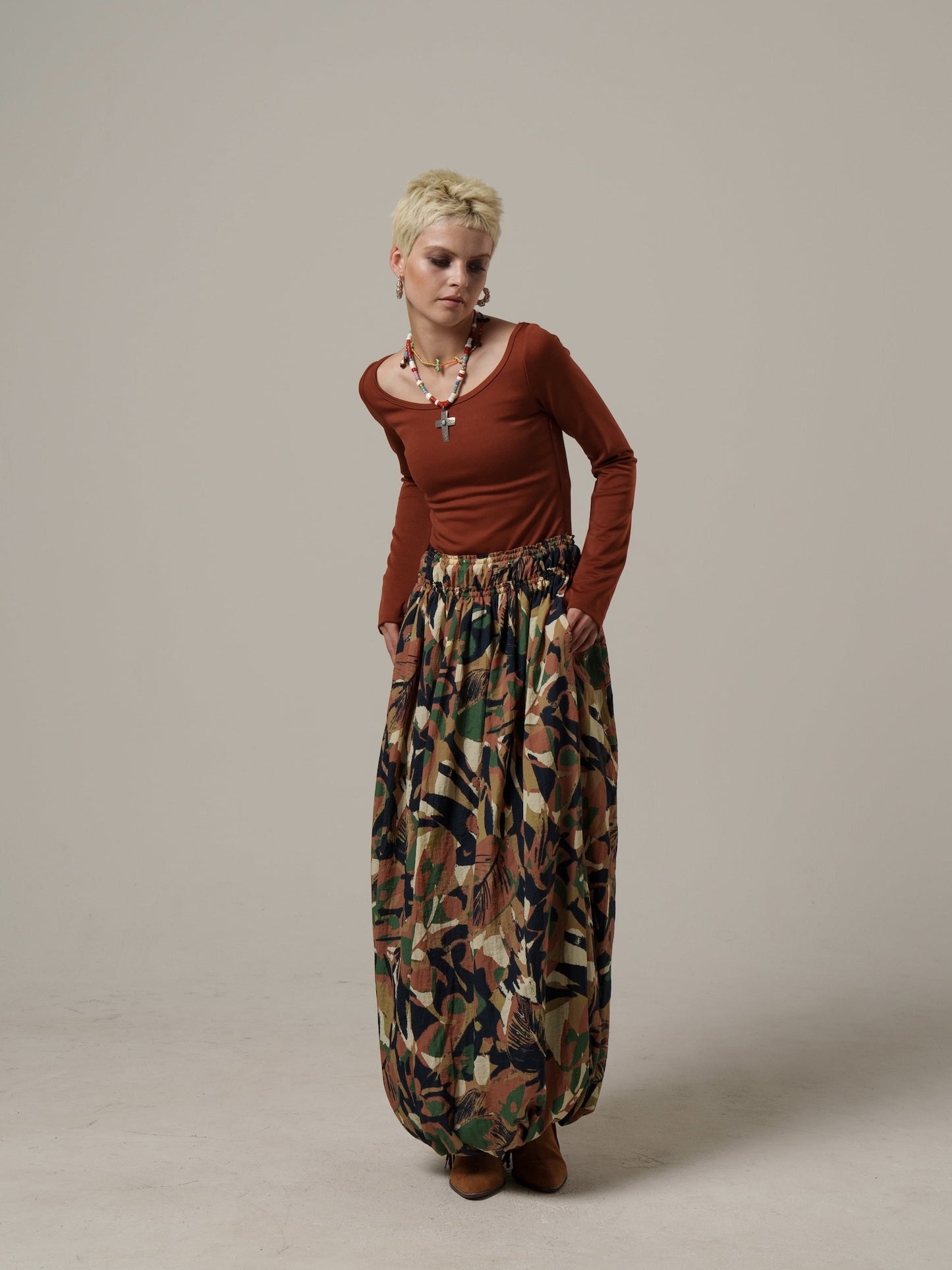 BALLOON HYBRID DRESS / Camouflage