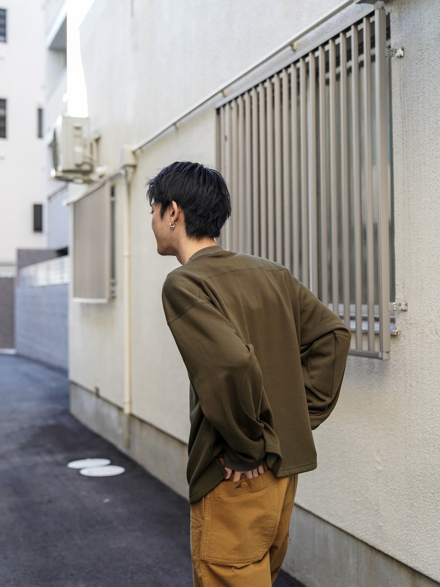 ボンバーヒート裏起毛 サイドスリット フットボール スウェット / 3colors