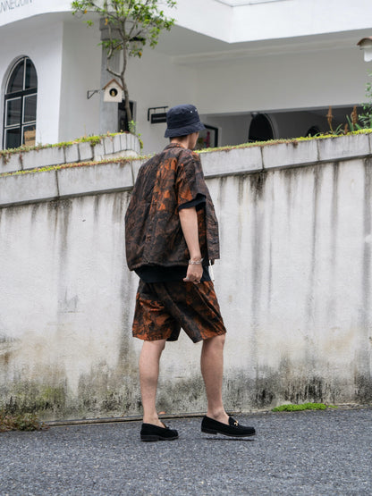 PATCH WORK BAKER SHORTS / Orange
