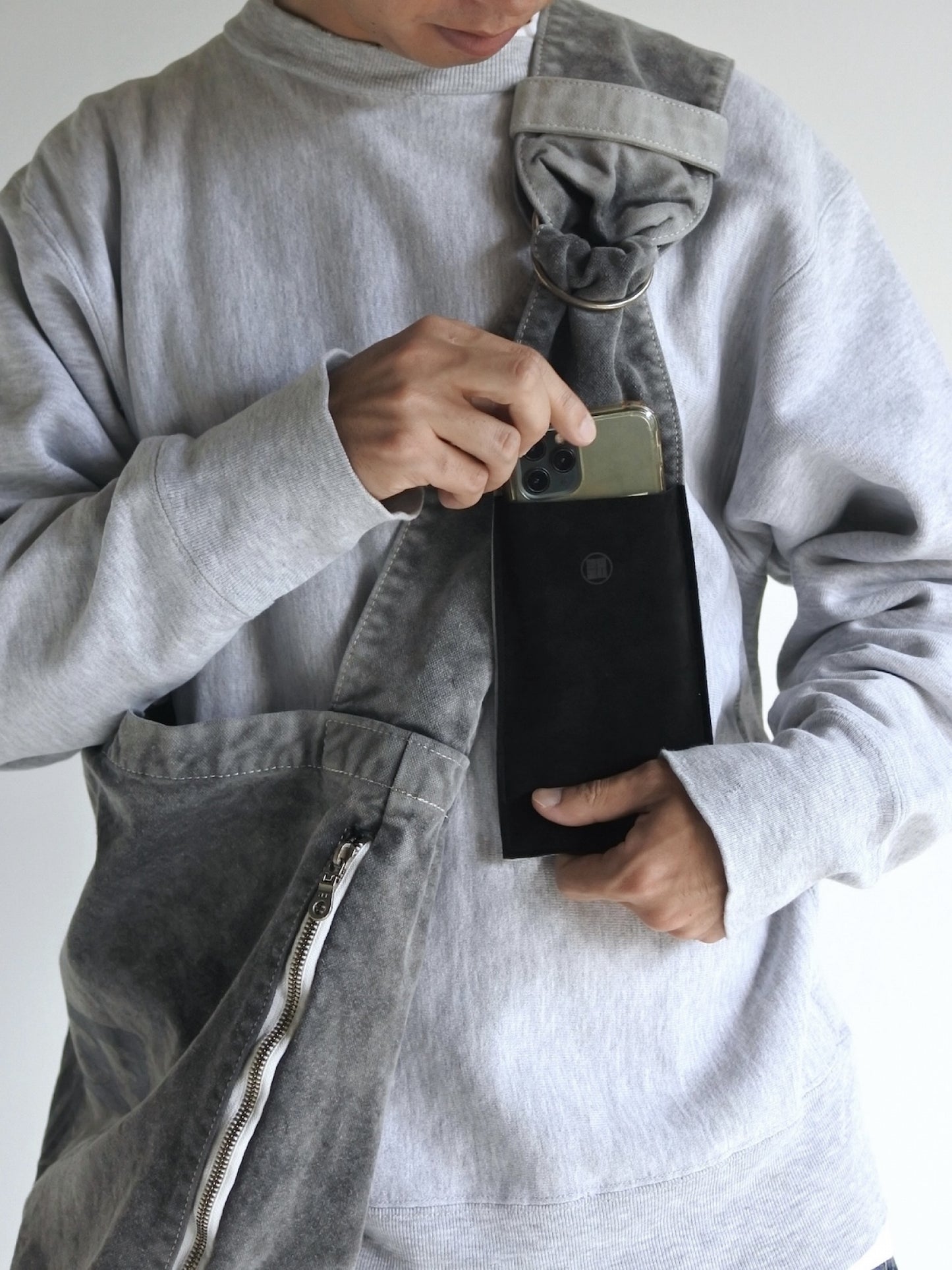 SULFUR  DYED CANVAS タスキショルダー / Black