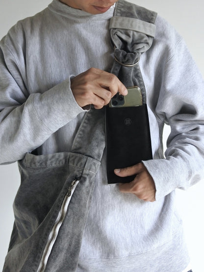 SULFUR  DYED CANVAS タスキショルダー / Black
