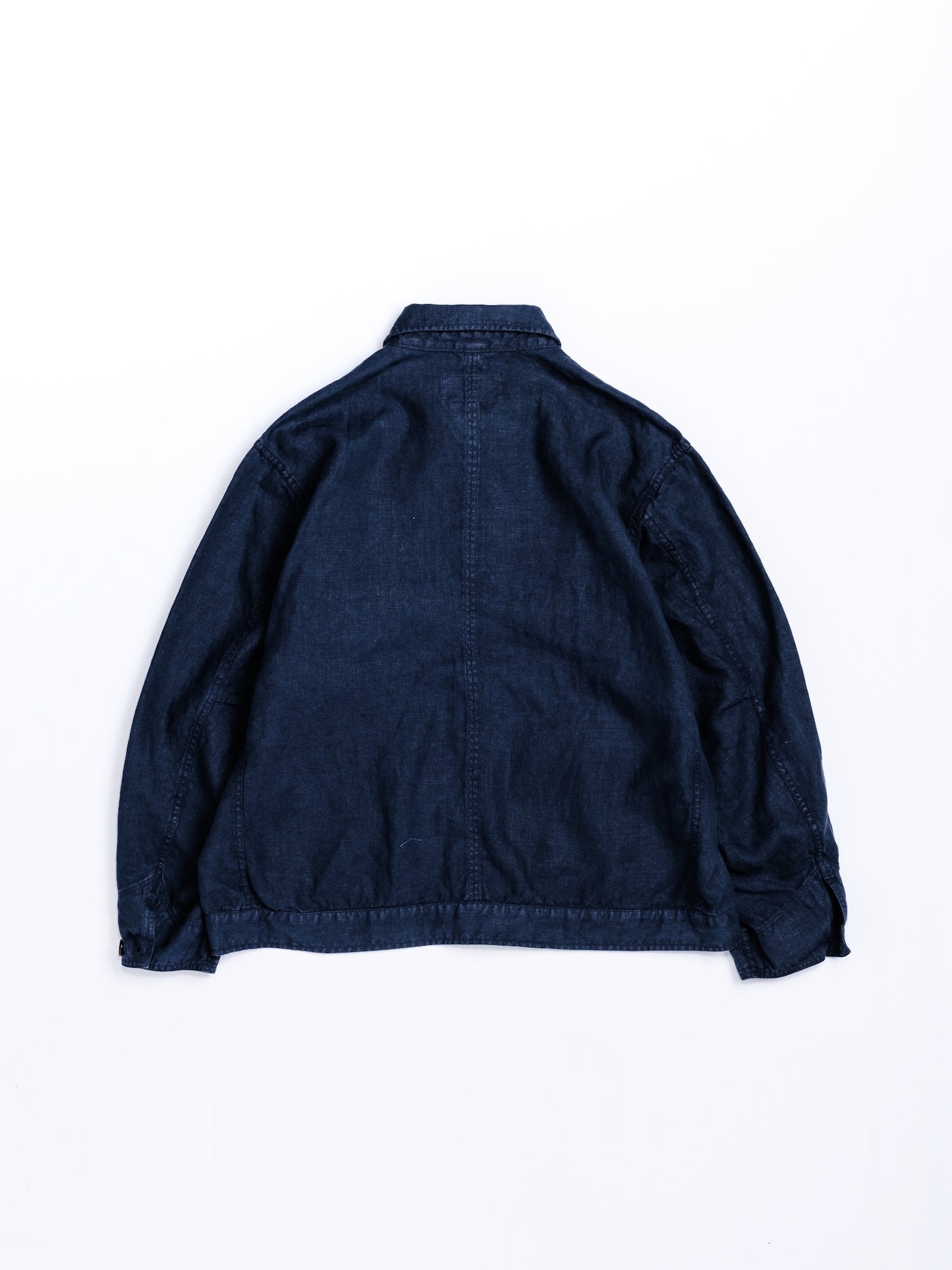 SULFUR DYED LINEN UTILITY JACKET / Navy