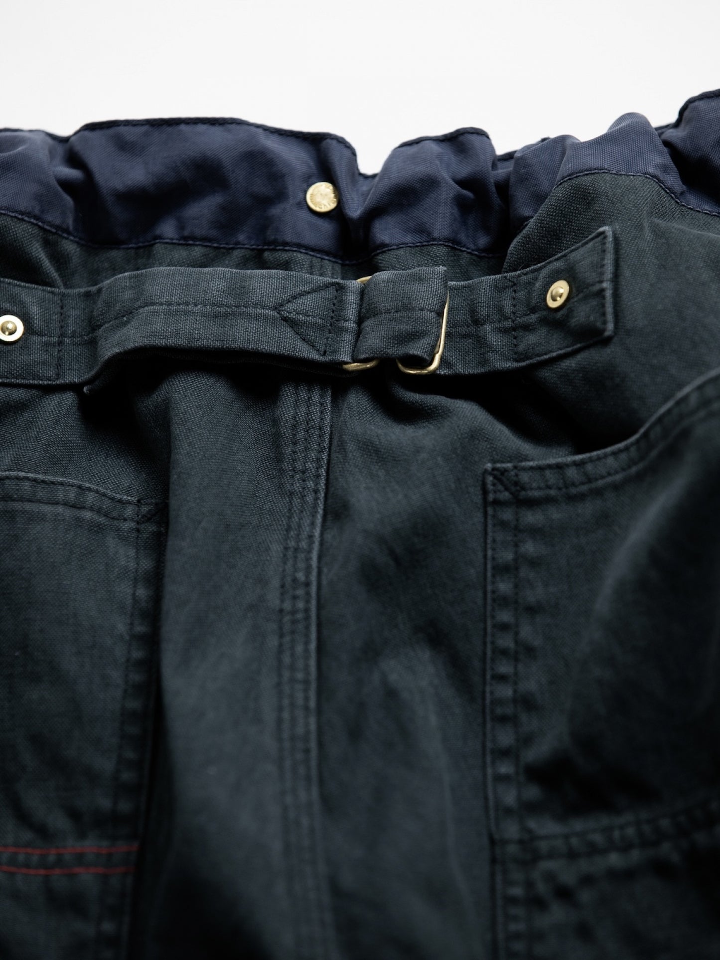 DOUBLE KNEE PAINTER SHORT PANTS / Black