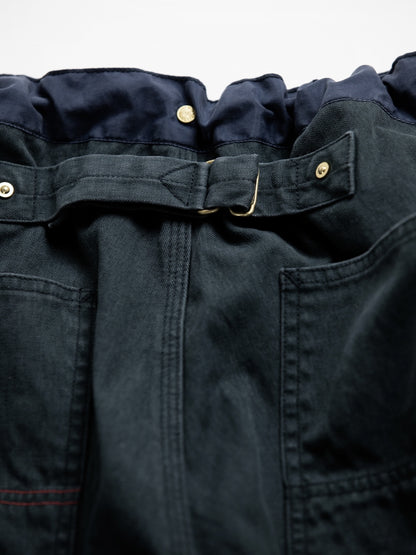 DOUBLE KNEE PAINTER SHORT PANTS / Black