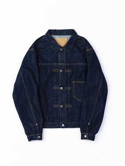 FRONT TUCK DENIM JACKET / Indigo (one wash)