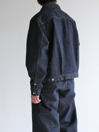FRONT TUCK DENIM JACKET / Indigo (one wash)