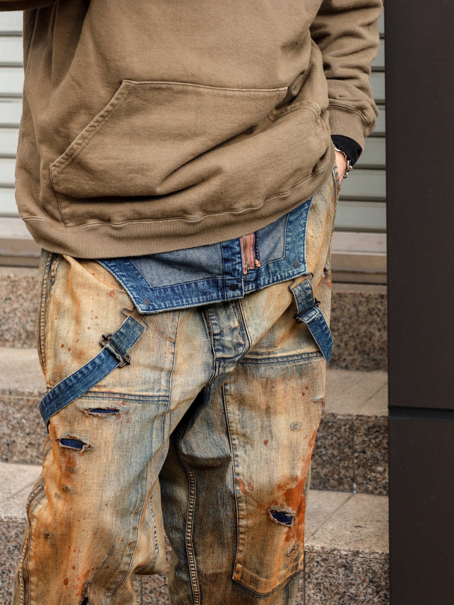 100-YEAR PROCESSING DENIM DECK OVER PANTS / FLATBUSH Ltd.