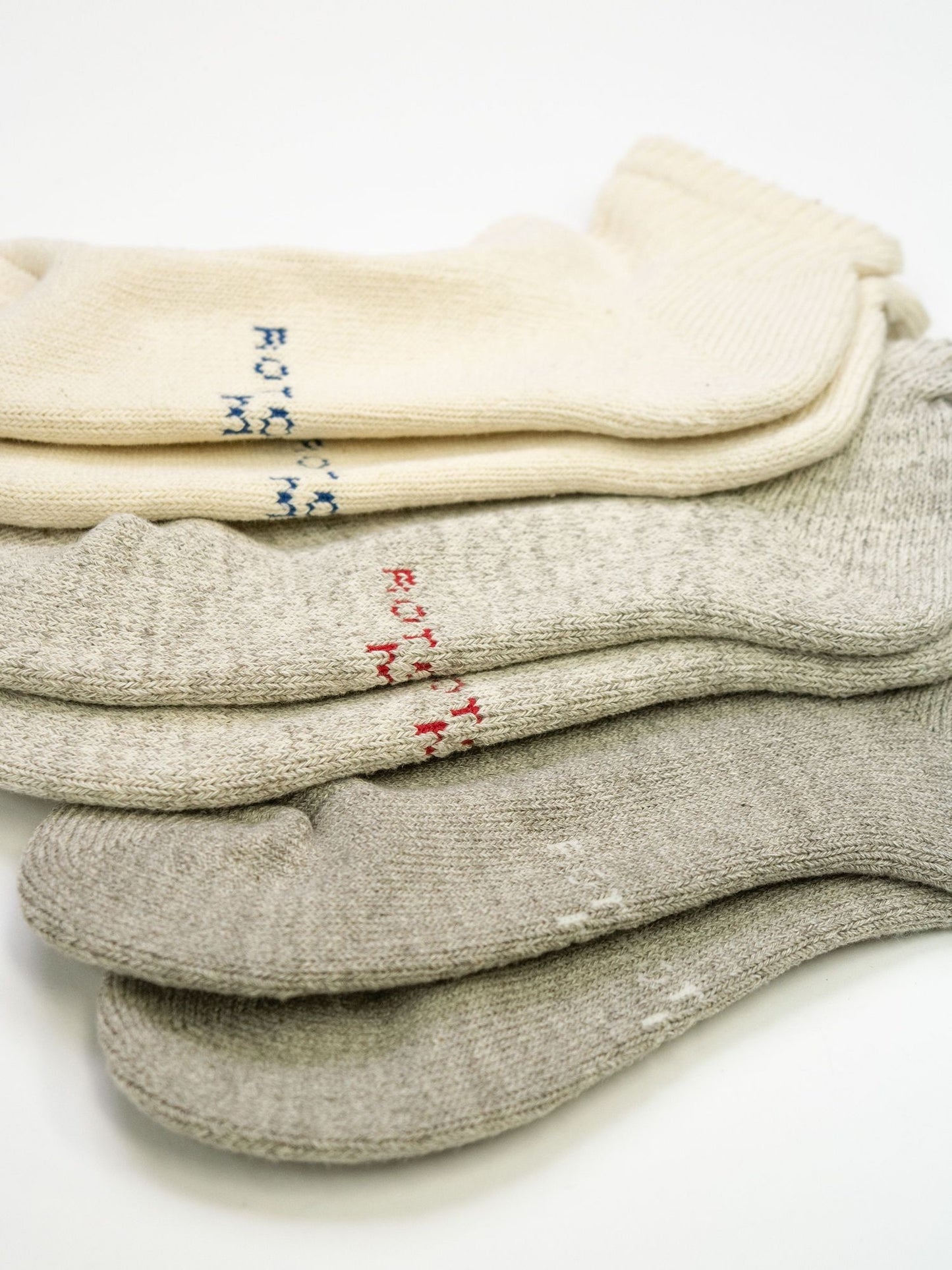 ORGANIC DAILY 3 PACK ANKLE SOCKS / Ecru/gray