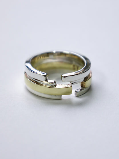 UNEVEN BARS RING / Silver × Brass