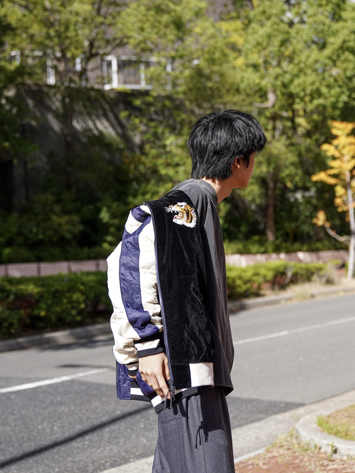 REVERSIBLE "SKAJAN" DOWN JACKET / BK/Navy